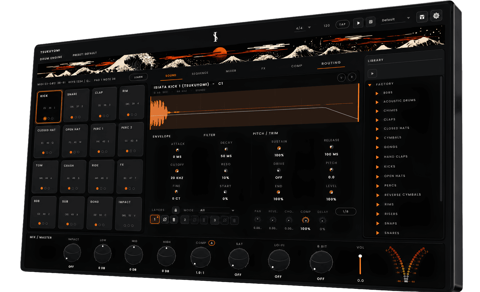 Tsukuyomi Drum Engine scene and performance workflow